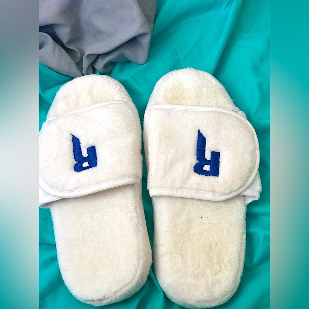 Blue & white slippers